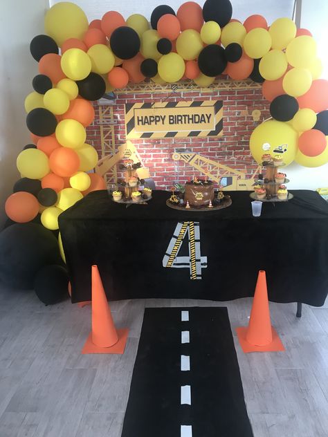 Jcb Birthday Theme, Construction Birthday Theme Decoration, Shark Birthday Cakes, Construction Theme Birthday, Construction Theme Birthday Party, Birthday Theme Decoration, Construction Theme Party, Party Zone, 2nd Birthday Boys