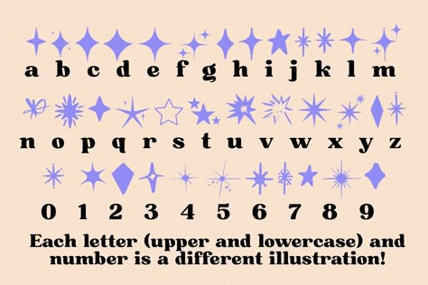 Star Lettering Fonts, Title Font Ideas Alphabet, Star Alphabet Letters, Star Letters Fonts, Graphic Text Design Typography, Star Fonts Alphabet, Space Fonts Alphabet, Fonts Ideas Alphabet, Type Font Tattoo