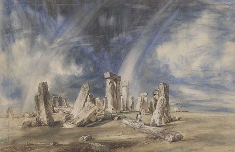 Famous Watercolor Artists, Stonehenge England, John Constable, Postcard Collection, Post Impressionism, Watercolor Artists, Oil Painting Reproductions, Painting Reproductions, Stonehenge