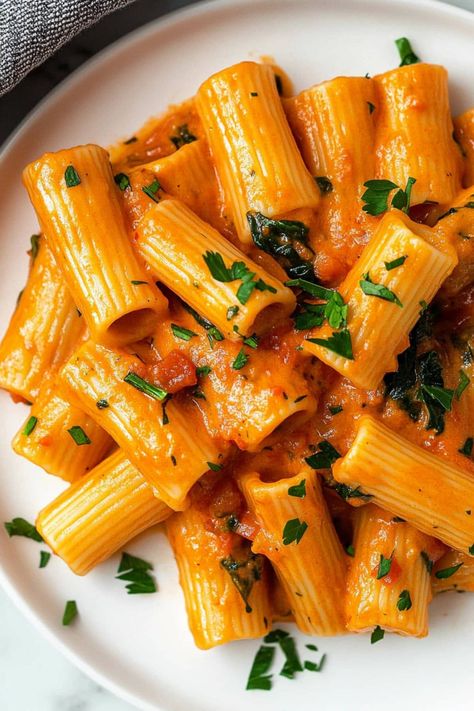 Nduja Pasta, Pasta With Spinach And Tomatoes, Italian Thanksgiving, Sicilian Pasta, Pasta With Spinach, Creamy Tomato Pasta, Gourmet Pasta, Spicy Pasta, Food Pic