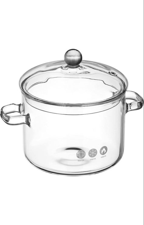 Hemoton 64Oz(1.9L) Glass Saucepan with Cover - Heat-Resistant Glass Simmer Pot for Stovetop - Dual Handles Pot for Pasta Noodle, Soup, Milk, Tea (6.3 x 6.3 x 6.7 inch) Clear Soup, Glass Pot, Pasta Noodles, Stock Pot, Cooking Pot, Pot Lids, Soup Pot, Glass Material, Stove Top