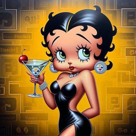 Black Betty Boop, Betty Boop Cartoon, Betty Boop Art, Betty Boop Pictures, Nails Today, Black Betty, Golden Oldies, Pooh Bear, Room Organization