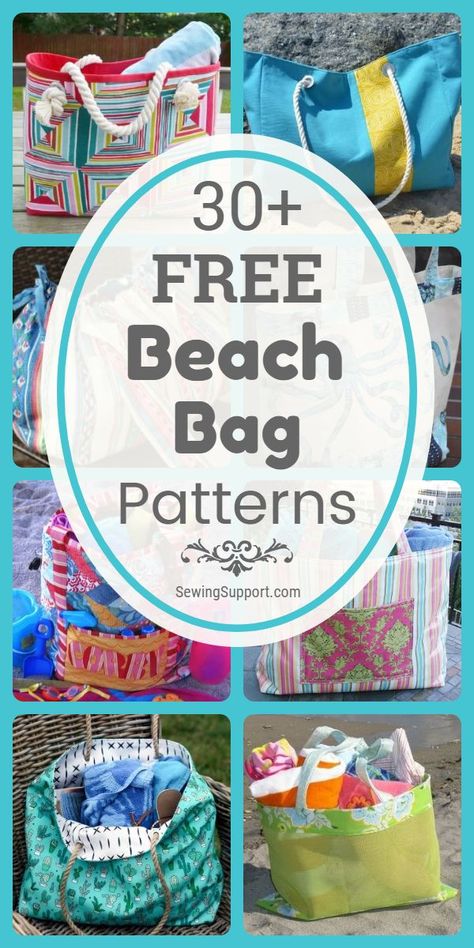 Summer beach bag patterns, tutorials, and diy sewing projects. Sew large, mesh, canvas, and drawstring styles. Instructions for how to make a beach or pool bag. Beach Bag Patterns, Diy Beach Bag, Beach Bag Pattern, Mesh Beach Bags, Large Beach Bags, Pool Bags, Beach Diy, Bag Diy, Leftover Fabric