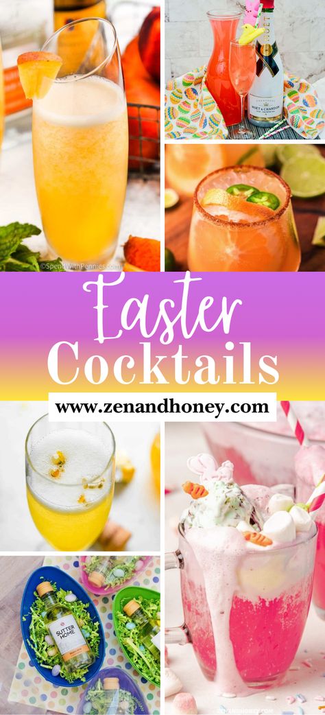 These delightful Easter cocktails are perfect for your Easter brunch or dinner, adding a splash of happiness to your celebration. Easter cocktail recipes, spring cocktails, spring cocktail recipes, Easter drinks, Easter brunch cocktails, Easter brunch recipes, Easter cocktails for adults, spring drinks, spring brunch recipes. Easter Alcoholic Drinks, Easter Brunch Cocktails, Easter Cocktail Recipes, Easter Drinks, Champagne Margarita, Frosé Recipe, Easter Cocktail, Champagne Margaritas, Easter Drink