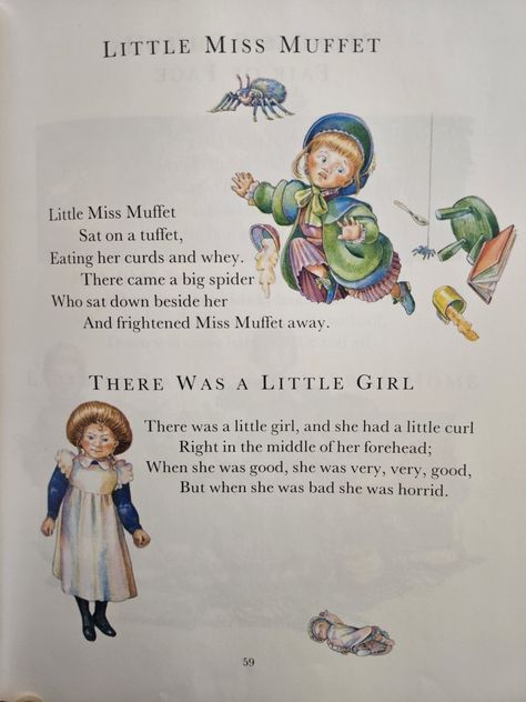 This is Favourite Nursery Rhymes, selected by Ruth Thomson and those wonderful illustrations by David Lawrence. It holds the Mothercare logo and was first published 1985 with reprints 1986 and 1987. ISBN I 85029 033 4 #1980s #80s #children's #nursery #illustrations #uk #old #vintage Children's Story Book Illustrations, 80s Nursery, Old Nursery Rhymes, Children Stories, Little Miss Muffet, Childrens Poems, Book Vibes, Miss Muffet, Story Books Illustrations