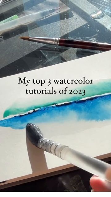 Year Of Growth, Tree Watercolor Painting, Watercolor Art Landscape, Watercolor Beginner, Watercolor Tulips, Watercolor Video, Watercolor Tips, My Top 3, Watercolor Paintings For Beginners