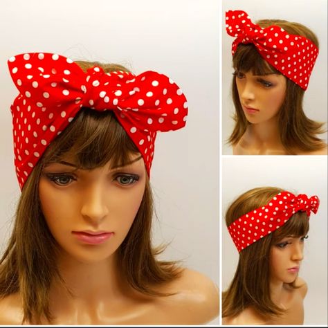 Rockabilly Wideband Polka Dot Headband Male An Offer Or Bundle For Huge Discount Soft Material: The Headband Is Made Of Cotton Fabric, It Feels Soft And Stretchy, And Can Hold Your Hair Easily. Retro Hair Accessory: The Headband Fits Most Ladies And Women At Any Situation, Suitable For Sports, Party, Dancer Or Just Daily Life. Comfortable Wearing: Flexible Bow Design Can Change Its Shape, Easy And Comfortable To Wear, Your Hair Will Get More Beautiful With This Charming Hairband. Quality Materia Crochet Hair Bows, Headband Fits, Polka Dot Headband, Bunny Ears Headband, Crochet Bandana, Rockabilly Hair, Retro Hair, Wire Headband, Hair Bow Sets