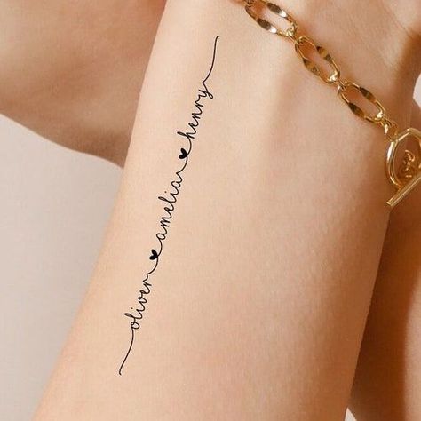 3 Names Tattoos For Women, 3 Children’s Name Tattoos, 3 Names Tattoo Ideas For Women, Children’s Names Tattoos For Women, Tattoo Childrens Names, Children Names Tattoos For Women, Children’s Name Tattoos, Children Name Tattoo, Tattoo Ideas Children