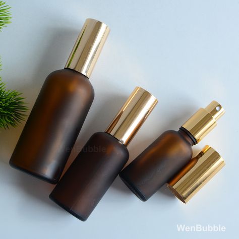 For all bottles and Container from us: https://www.etsy.com/shop/WenBubble?ref=seller-platform-mcnav Wholesale 15ml 30ml 50ml 100ml Matte Amber Glass Essential Oil Spray Bottle, Empty Gold Fine Mist Perfumer Fragrance Home Room Linen Spray This round matte amber glass spray bottles in light gold top, they are the perfect way to add a special touch to any DIY beauty product, diffuser blend, perfume, serum oil, tincture, or essential oil. If you need wholesale price, contact us freely. Our profess Oil Perfume Bottle, Amber Shower Bottles, Amber Glass Bottles Bathroom, Hair Oil Dropper Bottle, Amber Glass Spray Bottle, Amber Spray Bottle, Amber Shampoo Bottles, Home Spray, Essential Oil Spray