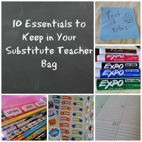 Teach with Tenacity: Subbing 101: 10 Essentials to Keep in Your Substitute Teacher Bag Substitute Teacher Bag, Substitute Teacher Resources, Substitute Teacher Activities, Substitute Teacher Tips, Subbing Ideas, Relief Teaching Ideas, Relief Teacher, Guest Teacher, Teacher Survival