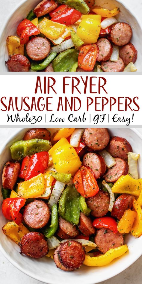 Sausage And Peppers Recipe, Air Fryer Sausage, Breakfast Low Carb, Air Fryer Oven Recipes, Diet Meals, Sausage And Peppers, Air Fryer Dinner Recipes, Keto Recipes Dinner, Health Dinner Recipes