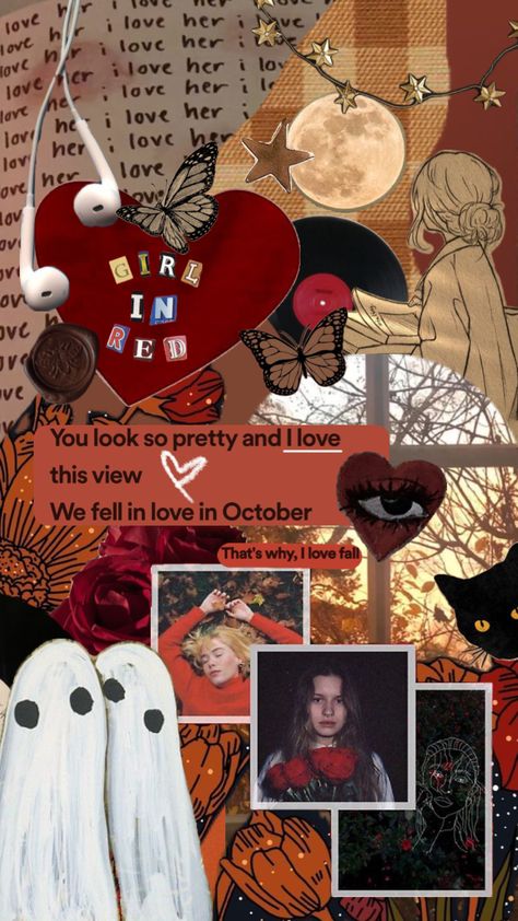 #vintage #love #quotes #music #girlinred #fall #october #wlw #gay #nature #aesthetic #wallpaper We Fell In Love In October Aesthetic Wallpaper, Red Fall Aesthetic Wallpaper, Zesty Wallpaper, Wlw Wallpaper Aesthetic, Wlw Lockscreen, Wlw Aesthetic Wallpaper, Subtle Wlw Wallpaper, October Aesthetic Wallpaper, Wlw Wallpaper