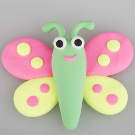 A Butterfly modelled from Silk Clay Air Dry Clay Ideas For Kids, Clay Modelling For Kids, Clay Art Ideas, Clay Art For Kids, Clay Christmas Decorations, Ceramic Christmas Decorations, Diy Air Dry Clay, Polymer Clay Ornaments, Handmade Christmas Crafts