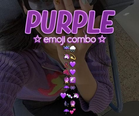 Aesthetic Purple Emoji Combos, Tiktok Pfp Ideas Baddie, Purple Emoji Combos, Purple Emoji Combinations, Funny Emoji Combinations, Combo Emoji, Purple Emoji, Aesthetic Emoji, Cute Emoji Combinations