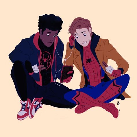 Peter Parker aka Queens Spider-man and Miles Morales aka Brooklyns Spider-man Marvel And Dc, Ultimate Spider Man, Funny Marvel, Miles Morales Spiderman, Marvel Fan Art, Miles Morales, Spiderman Art, Marvel Fan, Superhero Comic