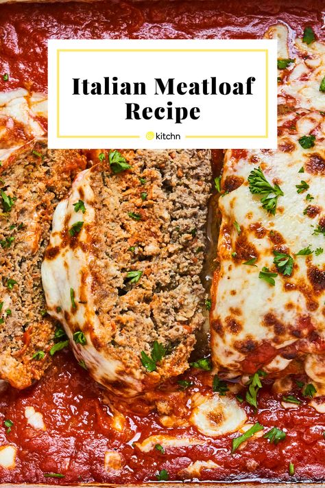 Giant Meatball, Italian Meatloaf Recipes, Traditional Meatloaf, Italian Meatloaf, Asian Side Dishes, Italian Pasta Dishes, Marinara Sauce Homemade, Pork Sandwich, Homemade Marinara