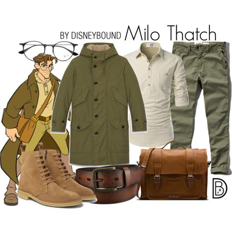 Milo Thatch by leslieakay on Polyvore featuring Abercrombie & Fitch, Yves Saint Laurent, Bottega Veneta, Uniqlo, Dr. Martens, Ray-Ban, men's fashion, menswear, disney and disneybound Dapper Disney, Milo Thatch, Disneybound Outfits, Abercrombie Men, Dream Honeymoon, Disney Inspired Fashion, Disney Clothes, Red Wing Boots, Disney Bounding