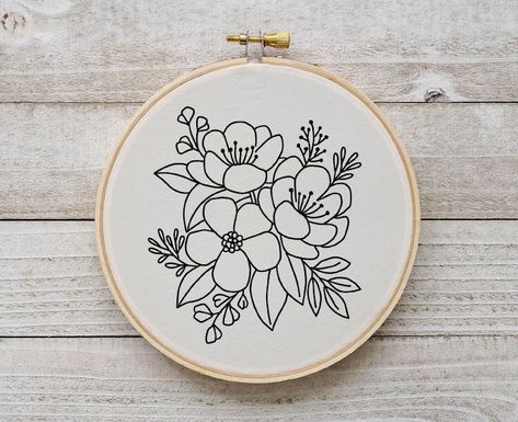 Floral Embroidery Patterns Templates, Embroidery Flowers Pattern Templates, Embroidery Printable, Flower Embroidery Pattern, Bouquet Embroidery, Floral Design Pattern, Flower Hand Embroidery, Feather Embroidery, Carbon Copy