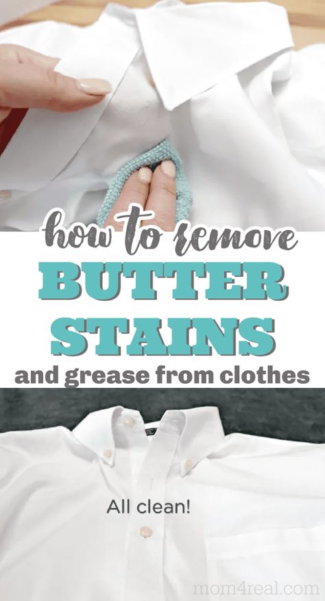 Butter Stains Out Of Clothes, Grease Out Of Clothes, Oil Out Of Clothes, Stains Out Of Clothes, Remove Grease Stain, Stain Remover Clothes, Stain Removal Guide, Stain On Clothes, Laundry Stains