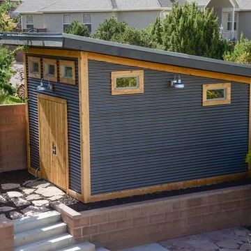 Shed - Photos & Ideas | Houzz Modern Shed, Studio Shed, Barn Storage, Backyard Buildings, Backyard Shed, Shed Roof, Outdoor Sheds, Handyman Services, Photos Ideas