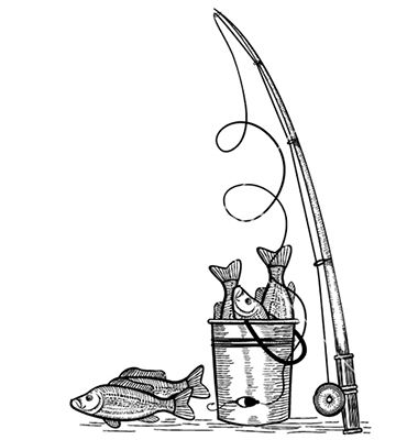 Fishing Art Drawing, Fishing Doodles, Fishing Pole Drawing, Fishing Drawing Ideas, Fishing Hook Drawing, Fishing Rod Drawing, Fishing Drawings, Fishing Sketch, Pole Drawing