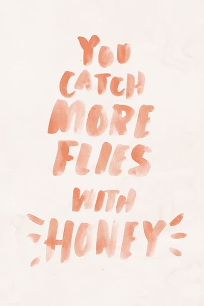 "You catch more flies with honey." Illustrated by Becky Murphy || Camille Styles Southern Sayings, Old Quotes, Down South, Pretty Words, The Words, Beautiful Words, Inspirational Words, Cool Words, Favorite Quotes