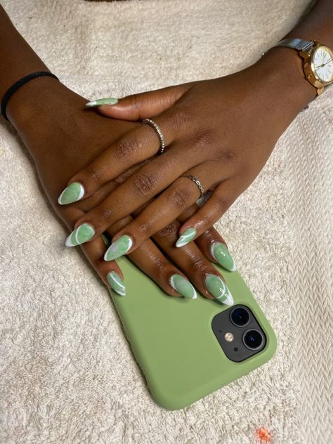 Sage nails, 
Sage iPhone case
Sage aesthetic Sage Green Nails Acrylic Almond, Seagram Green Nails, Vacation Nails Green, Sage Green Summer Nails, Sage Acrylic Nails, Nail Designs Olive Green, Sage Green Ombre Nails, Cute Sage Green Nails, Light Sage Green Nails