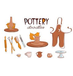 Clay For Pottery, Doodle Logo, Ceramic Dish Set, Pottery Lessons, Pop Illustration, Logo Design Set, Workshop Studio, Illustration Doodle, Traditional Pottery