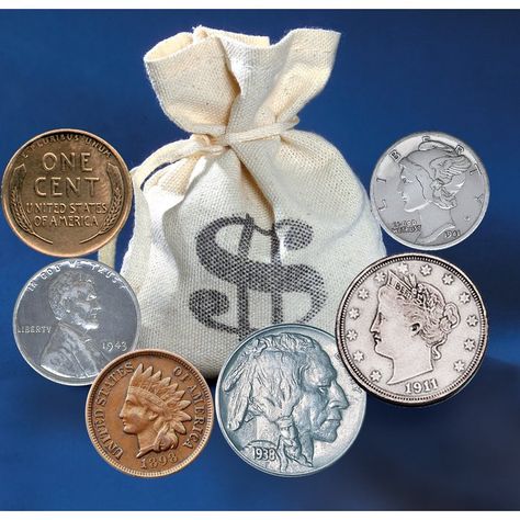 60 Historic Coins Bankers Bag Collecting Coins, Random Objects, Old Coins Worth Money, Rare Coins Worth Money, American Coins, Valuable Coins, One Coin, Coins Worth Money, Coin Collection