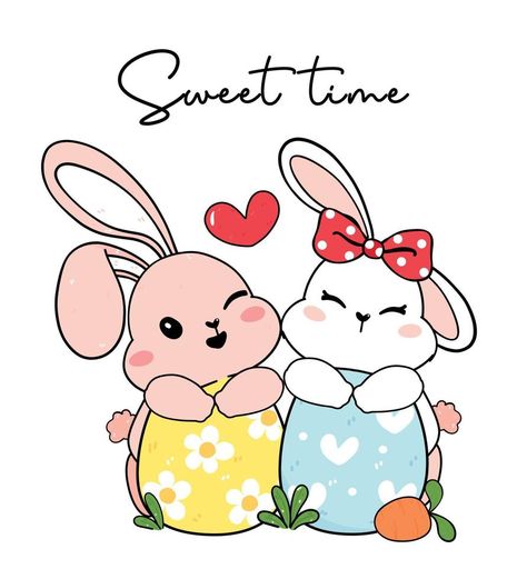 two couple cute friendship baby bunny rabbith white and pink hug easter eggs, cartoon drawing outline, Happy easter Bunny Friends, Cute Friendship, Easter Drawings, Easter Sugar Cookies, Easter Happy, Couple Cute, Outline Drawing, Drawings Of Friends, Baby Bunny