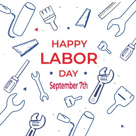 Labor Day Images, Retail Marketing, Juice Packaging, Tools Drawing, Day Festival, Happy Everything, Poster Drawing, Sidewalk Chalk, Happy Labor Day