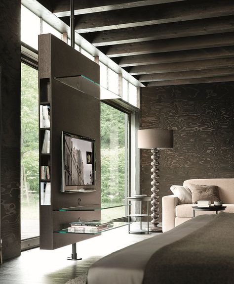 febbraio 2012 Contemporary Tv Stands, Sliding Room Dividers, Diy Room Divider, Tv Wall Decor, Contemporary Floor Lamps, Design Del Prodotto, Ikea Hacks, Tv Wall, 인테리어 디자인