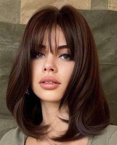 Cappuccino Hair Color, Dark Warm Brown Hair, Rich Brown Hair, Brown Hair Looks, Brown Hair Inspo, Hair Color Auburn, Haircuts For Medium Hair, Long Hair With Bangs, Hair Stylist Life