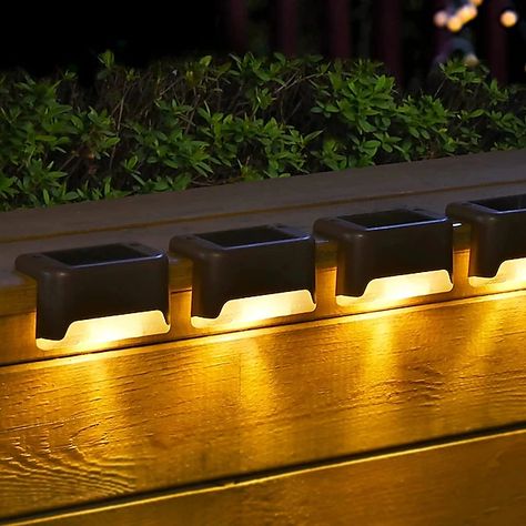 Solar Step Light Waterproof Courtyard Lights Fence Decor Wall Lamp Outdoor Railing Stair Step Decorative Lighting 2024 - GBP £2 Deck Step, Fence Yard, Fence Lights, Solar Step Lights, Solar Fence Lights, Led Deck Lighting, Waterproof Led Lights, Railings Outdoor, Solar Deck Lights