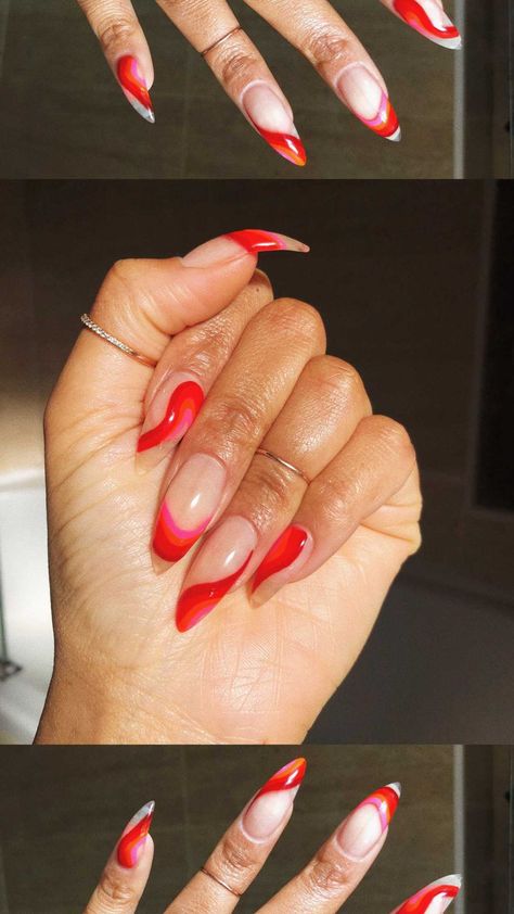 cyrenamonique on Instagram: Feeling good as hell about my wavy nails. I don’t often do brights, but I’m feeling them lately. 💅🏾 Do you prefer bright or neutral nails? Wavy Nails, Half Moon Nails, Nail Design Inspiration, Nail Stuff, Neutral Nails, Feeling Good, Feel Good, Nail Designs, Nail Art