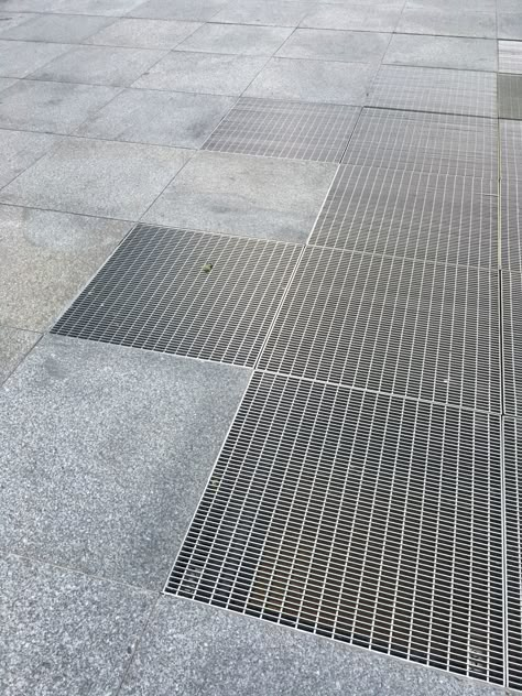 Grate Wall Of China, Perforated Metal Floor, Metal Grate Floor, Sewer Grate, Tactile Paving, Ceiling Vents, Paving Design, Drain Pipe, Space Projects