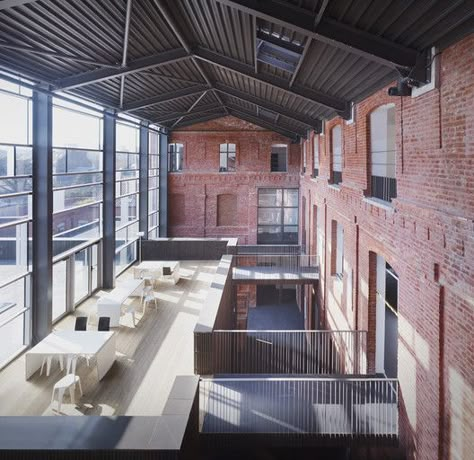 © Julien Lanoo Architecture Renovation, Factory Architecture, Renovation Architecture, Music Academy, Home Improvement Loans, Industrial Architecture, Brick Architecture, Cultural Architecture, Adaptive Reuse