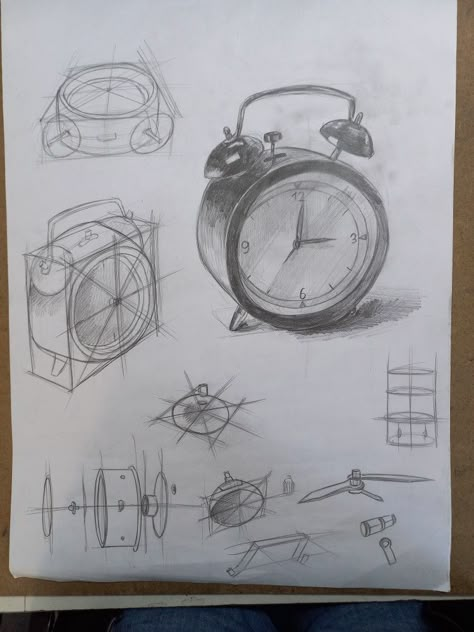 Clock Sketch Drawing, Digital Clock Drawing, Alarm Clock Drawing, Sketch Structure, Clock Sketch, Wall Clock Drawing, Pic Sketch, Drawing Clock, Clock Drawing