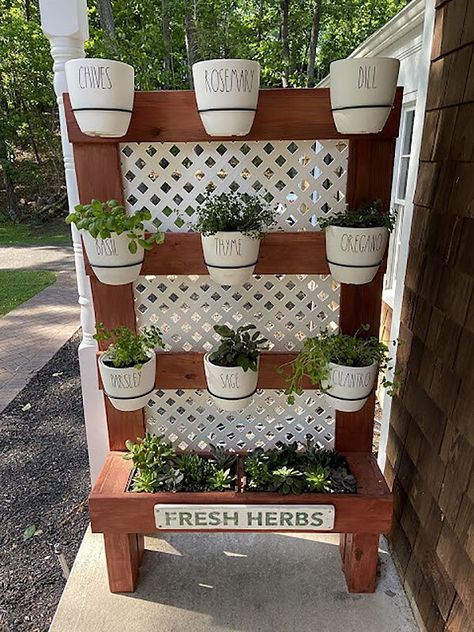 Outdoor Herb Garden, Herb Wall, Diy Herb Garden, Vertical Herb Garden, Aesthetic Garden, Herb Planters, Garden Aesthetic, Indoor Herb Garden, Herbs Indoors