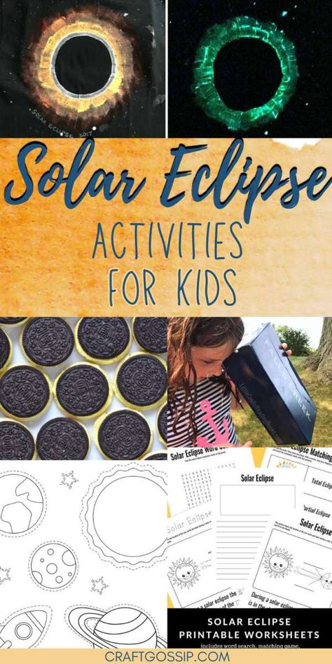 Eclipse Activities For Kids, Eclipse Activities, Solar Eclipse Activity, Indie Craft, Frugal Wedding, Space Unit, Countries And Flags, Rainy Day Crafts, Edible Crafts