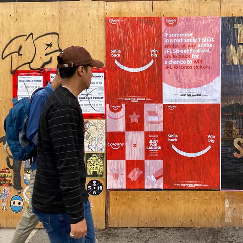 🎉🤣 Get ready to laugh your heart out at the Just For Laughs Toronto Festival from 9/21 to 9/30! 😂 If you spot someone in a red smile shirt and they flash a smile your way, be sure to smile back because you could win JFL tickets! 😃🎫 Let the comedy and fun begin! #JFLToronto #SmileAndWin #ComedyFestival #wildposting #wildpostingtoronto Advertising Creative, Just For Laughs, Comedy Festival, Building Permits, Digital Advertising, To Laugh, A Smile, Toronto, Flash