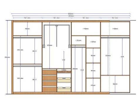 Closet elevation 15 Closet Dimensions, Dressing Design, Small Closet Space, Dressing Room Closet, Bedroom Cupboards, Closet Design Layout, Wardrobe Door Designs, Bedroom Cupboard Designs, Wardrobe Interior Design