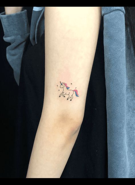 Best Friend Unicorn Tattoos, Unicorn Line Art Tattoo, Fine Line Unicorn Tattoo, Unicorn Outline Tattoo, Tiny Unicorn Tattoo, Unicorn Tattoos For Women, Simple Unicorn Tattoo, Cute Unicorn Tattoo, Small Unicorn Tattoo