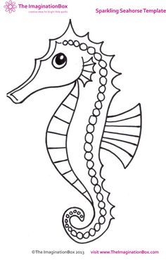 Seahorse Template Free Printable, Seahorse Pictures, Seahorse Template, Fish Black And White, Seahorse Crafts, Seahorse Art, Ocean Crafts, Sea Horse, Sea Theme