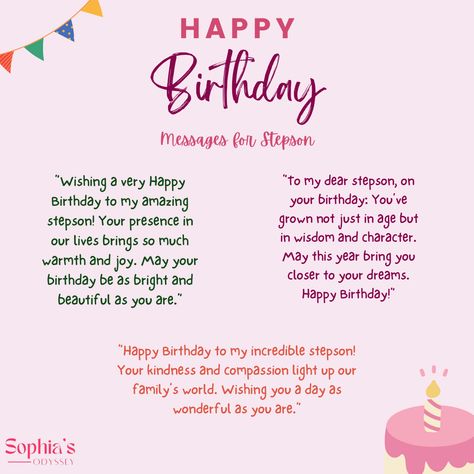 Birthday Message for Stepson, Heartfelt Birthday Wishes, Family World, Happy Birthday Beautiful, Birthday Message, Happy Birthday Messages, Very Happy Birthday, Wishes For You, Birthday Messages, Special Birthday