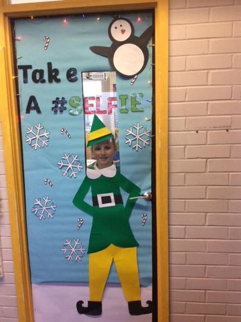 Let’s Take An Elfie Door, Christmas Hallway Decorations School Winter Bulletin Boards, Take An Elfie Door Decoration, Take An Elfie Classroom Door, Christmas Door Ideas, Classroom Window Decorations, Door Decorations Classroom Christmas, Christmas Doors, Holiday Door Decorations