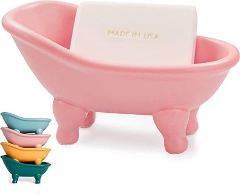 Amazon.com: 1 Piece 5.6" Colorful Ceramic Mini Clawfoot Bathtub Soap Dish Decortative Soap Dish Small Planter Makeup Organizer Container Hamster Bathtub(Green) : Home & Kitchen Cute Bathtub, Hamster Sand Bath, Mini Bathtub, Dish Design, Makeup Holder, Shower Niche, Soap Tray, Colorful Ceramics, Pink Bathroom