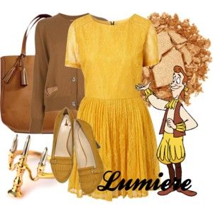 Lumiere Beauty And The Beast Clothes, Beauty And The Beast Disneybound, Beast Disneybound, Descendants Clothes, Disney Wear, Light Clothing, The Beauty And The Beast, Disney Bounds, Disney Inspired Outfits