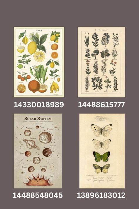 Fairy Grunge Bloxburg Decals, Bloxburg Planet Decal Codes, Roblox Calendar Decal, Bloxburg Code Painting, Bloxburg Wallpaper Codes Cottagecore, Decal Ids For Berry Ave, Bloxburg Artist Decals, Aesthetic Decal Codes For Berry Ave, Bloxburg Leaf Decal Codes