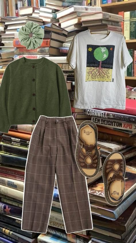 #study #cozy #outfit #study #reading #academia Cute Librarian Outfit, Cozy Academia Outfit, Study At Library, Summer Academia Outfits, Study Cozy, Library Outfits, Academia Summer Outfit, Librarian Outfit, Summer Academia